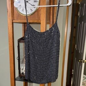 Guess Black Sequin Camisole Top